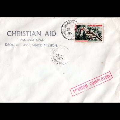 Niger 1973, 1 F auf Christian Aid Trans-Saharan Drought Assistance Mission Brief
