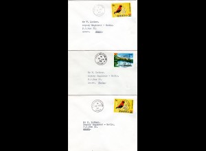 Ghana 1964, 3 Briefe m. 3 verschiedenen Bahnpost Stempeln