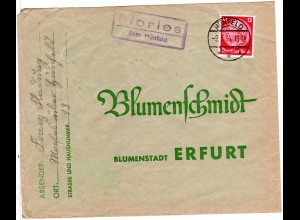 DR 1934, Landpost Stpl. MORLES über Hünfeld auf Brief m. 12 Pf. 