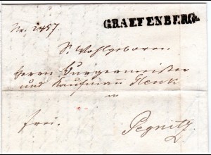 Bayern 1839, L1 GRAEFENBERG auf Franko-Brief an den Bürgermeister in Pegnitz