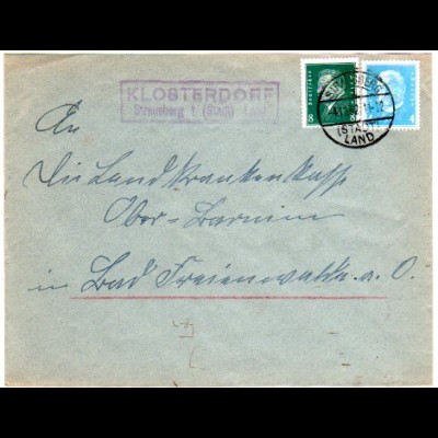 DR 1932, Landpost Stpl. KLOSTERDORF über Strausberg 1 auf Brief m. 4+8 Pf.