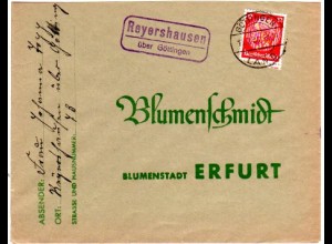 DR 1936, Landpost Stpl. REYERSHAUSEN über Göttingen auf Brief m. 12 Pf.