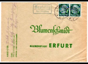 DR 1937, Landpost Stpl. GROSSKÖTZ über Günzburg auf Brief m. 2x6 Pf.