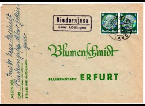 DR 1937, Landpost Stpl. NIEDERNJESA über Göttingen auf Brief m. 2x6 Pf.