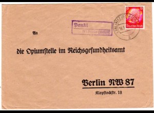 DR 1940, Landpost Stpl. PANKI über Lublinitz auf Brief m. 12 Pf. 