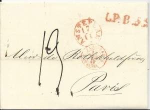 NL 1842, Porto Brief "13" (Decimes) v. Amsterdam n. Frankreich. #2990