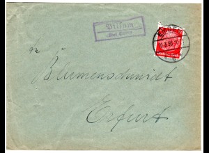 DR 1936, Landpost Stpl. PILSUM über Emden auf Brief m. 12 Pf