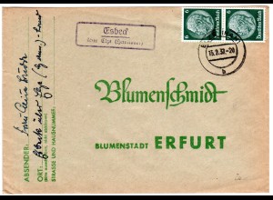DR 1937, Landpost Stpl. ESBECK über Elze auf Brief m. 2x6 Pf.