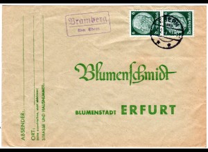 DR 1937, Landpost Stpl. BRAMBERG über Ebern auf Brief m. 2x6 Pf.