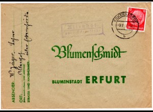 DR 1937, Landpost Stpl. ALTENHOF über Eckernförde auf Brief m. 12 Pf.