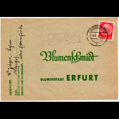DR 1937, Landpost Stpl. ALTENHOF über Eckernförde auf Brief m. 12 Pf.