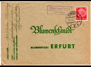 DR 1937, Landpost Stpl. HAMSWEHRUM über Emden auf Brief m. 12 Pf.