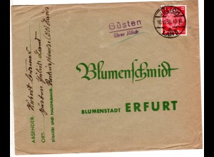 DR 1936, Landpost Stpl. GÜSTEN über Jülich auf Brief m. 12 Pf.