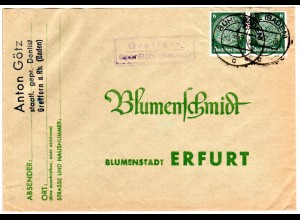 DR 1937, Landpost Stpl. GREFFERN über Bühl auf Brief m. 2x6 Pf.