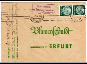 DR 1937, Landpost Stpl. DORTMUND-LÖTTRINGHAUSEN auf Brief m. 2x6 Pf.