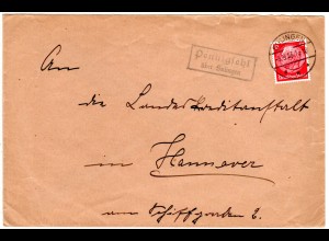 DR 1933, Landpost Stpl. PENNIGSEHL über Sulingen Land auf Brief m. 12 Pf.