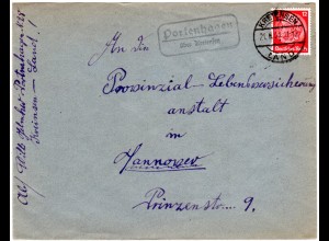 DR 1933, Landpost Stpl. PORTENHAGEN über Kreiensen auf Brief m. 12 Pf. 