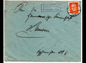 DR 1932, Landpost Stpl. ELLENSEN Kreiensen Land auf Brief m. 12 Pf. 