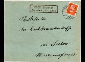 DR 1932, Landpost Stpl. DÖBBERIN Frankfurt Land auf Brief m. 12 Pf. 