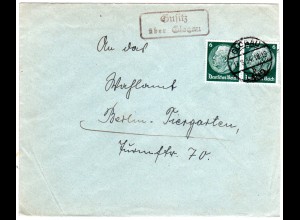 DR 1934, Landpost Stpl. GUSITZ über Glogau auf Brief m. 2x6 Pf.