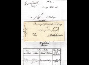 Bayern 1867, HKS Pocking auf Pfarramts Brief m. Unterschrift des Pfarrer Leitner