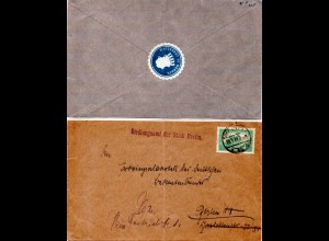 DR 1922, 1,25 Mk. m. perfin MB auf Amtsbrief der Stadt Berlin