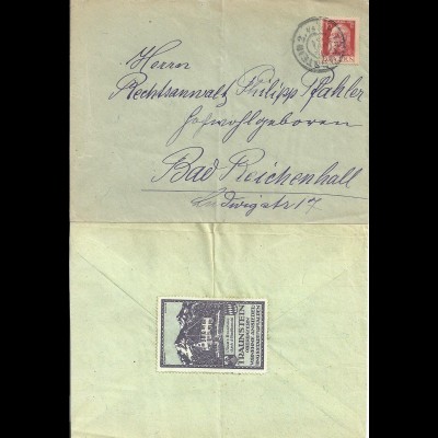 Bayern, Brief m. 10 Pf. v. Traunstein m. rs. Vignette v. Traunstein. #2868