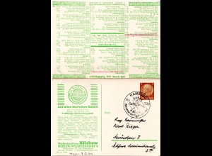 DR, 1939 gebr. 3 Pf. Privatganzsache Klappkarte Klickow Berlin