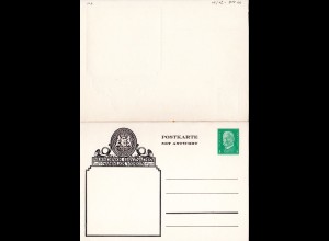 DR, ungebr. 5+5 Pf. Privatganzsache Doppelkarte des Münchner Ganzsachen Verein