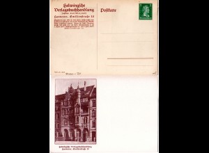DR, ungebr. 5 Pf. Privatganzsachenkarte Helwingsche Verlagsbuchhandlung Hannover