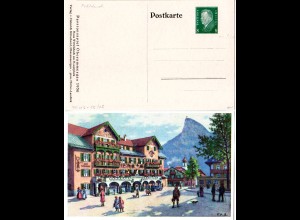 DR, ungebr. 8 Pf. Privatganzsachenkarte Passionsspiel Oberammergau