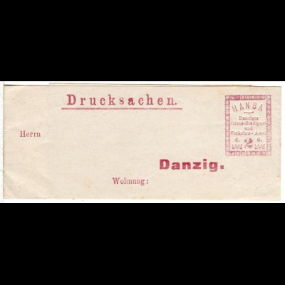 Private Stadtpost Danzig, ungebr. 2 Pf. Hansa Streifband
