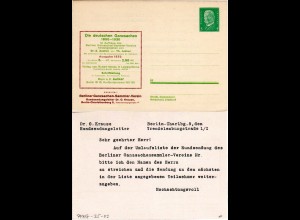DR, ungebr. 5 Pf. Privatganzsachenkarte O. Krause Berlin Ganzsachenverein 