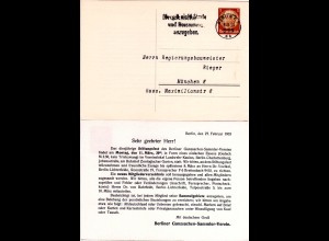 DR, gebr. 3 Pf. Drucksache Privatganzsachenkarte Berliner Ganzsachen-Verein