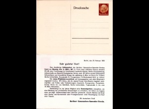 DR, ungebr. 3 Pf. Drucksache Privatganzsachenkarte Berliner Ganzsachen-Verein