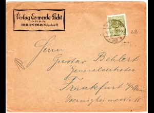 DR 1921, 60 Pf. Germania m. perfin auf Firmen Brief v. Berlin
