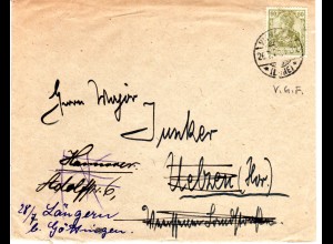 DR 1921, 60 Pf. Germania m. perfin auf Nachsende Brief v. Winsen (Luhe).