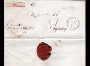 Schleswig-Holstein 1850, K2 B.P.A. RENDSBURG klar auf Paketbrief n. Segeberg