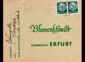 DR 1936, Landpost Stpl. STREBITZKO über Militsch (Bz. Breslau) auf Brief 2x6 Pf.