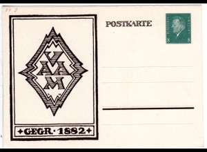 DR, ungebr. 8 Pf. Privatganzsachenkarte VAAM München, Zudruck in schwarz.