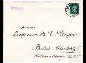 DR 1930, 5 Pf. Schiller Privatganzsache Umschlag als Drucksache v. Borna