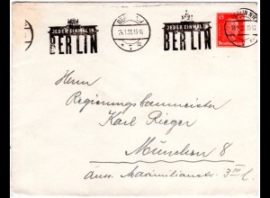 DR 1928, 15 Pf. Kant Privatganzsache Umschlag m. Berlin Brandenburger Tor Stpl.