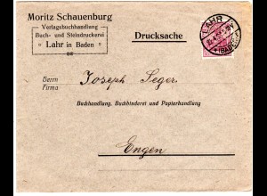 DR 1921, 50 Pf. Germania m. perfin auf Firmen Brief v. Lahr.