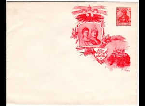 DR, ungebr. 10 Pf. Privatganzsache Umschlag zur Kaiserpaar Silberhochzeit