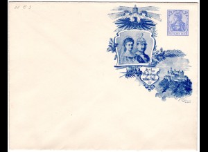 DR, ungebr. 20 Pf. Privatganzsache Umschlag zur Kaiserpaar Silberhochzeit