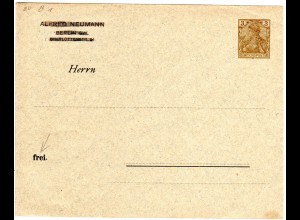 DR, 3 Pf. Germania Reichspost Privatganzsache Umschlag A. Neumann, Berlin