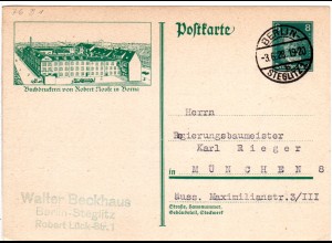 DR, gebr. 8 Pf. Beethoven Privatganzsache Buchdruckerei R. Noske Borna