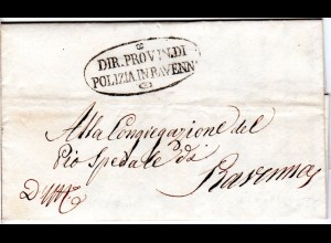 Italien Kirchenstaat 1831, DIR. PROVIN.DI POLIZIA IN RAVENNA klar auf Orts Brief