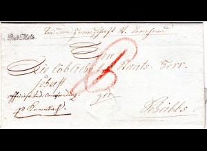 Österreich 1825, L1 Post Mölk auf Brief v. St. Leonhard n. Scheibbs