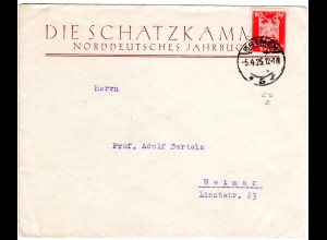 DR 1926, 10 Pf. m. perfin auf Firmenumschlag v. Bremen.